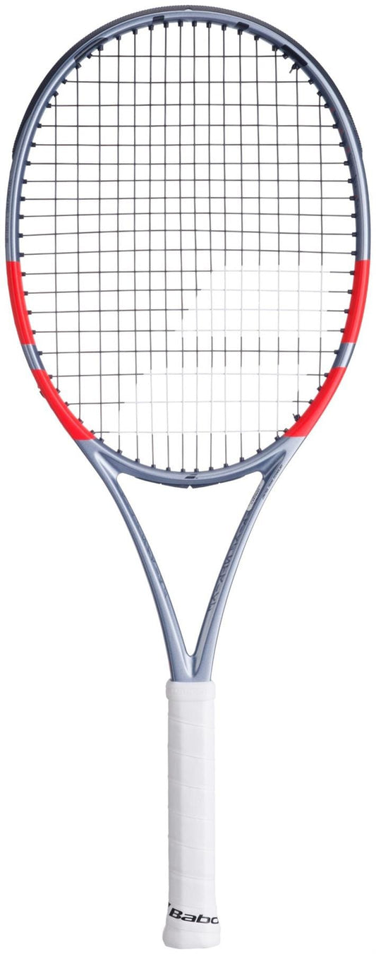 A close-up of the Babolat Pure Strike Lite Gen4 Tennis Racket, showcasing its lightweight frame.