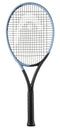 The HEAD Instinct MP 2025 Tennis Racket by HEAD features a black handle, black throat, and light blue frame around the strings, shown on a white background—ideal for advanced players seeking precision and Auxetic technology.