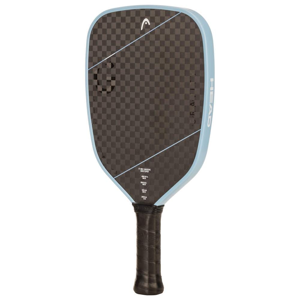 The HEAD Gravity Tour 2025 Pickleball Paddle by HEAD offers control, precision, and performance with its black and blue handle for your game.