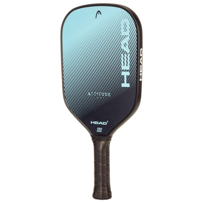The HEAD Attitude Core Pickleball Paddle features a blue and black gradient design with bold white "HEAD" branding, lightweight construction, and a comfortable black grip handle—perfect for entry-level players.