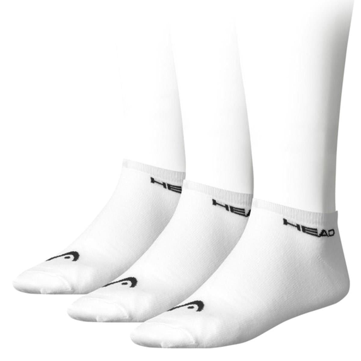 Featuring "HEAD" near the cuff and a small emblem on the toe, these white HEAD Sneaker Tennis Socks (3 Pack) blend comfort and sporty style. Perfect for those seeking both fashion and functionality.