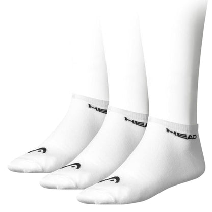 Featuring "HEAD" near the cuff and a small emblem on the toe, these white HEAD Sneaker Tennis Socks (3 Pack) blend comfort and sporty style. Perfect for those seeking both fashion and functionality.