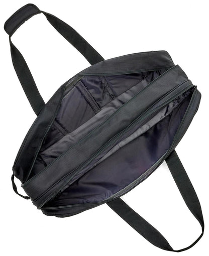The Yonex BA72631WEX Gearlogic Tournament Tennis Bag in black features two handles, a spacious main compartment, and visible side pockets—perfect for organizing your tennis gear.