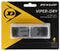The Dunlop Viper-Dry Replacement Tennis Grip - Black features a sleek black and yellow packaging design that displays the black grip inside. It emphasizes extreme durability and exceptional perspiration absorption, with the brand logo and product name clearly visible for enhanced visibility.