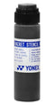 The Yonex Stencil Ink - Black, a product from Yonex, is designed for tennis rackets and comes in a bottle with a black cap and blue label. It features a sponge applicator and includes instructions such as shaking well before use and handling cautions. The Yonex logo is prominently displayed at the bottom.