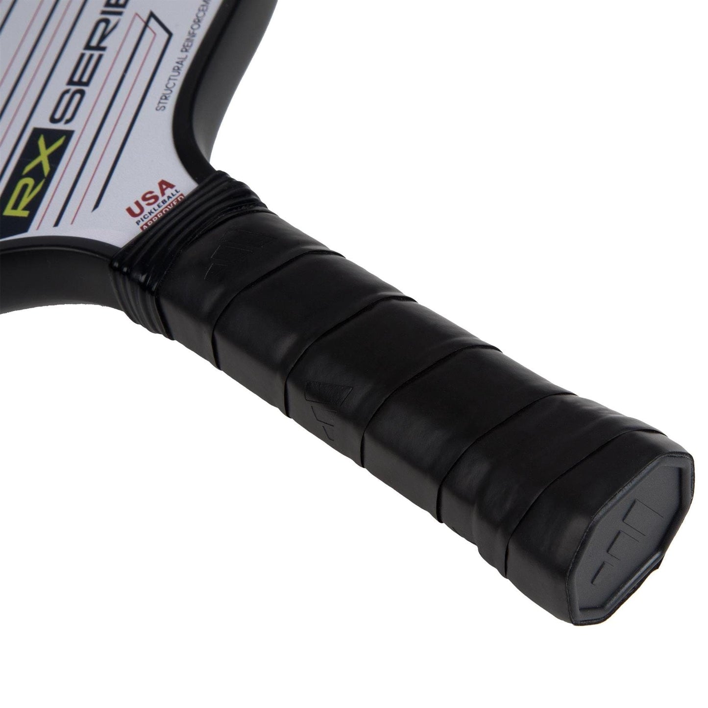 A close-up of the adidas RX CTRL 3.3 Pickleball Paddle showcases its advanced Spin Blade Grit surface.