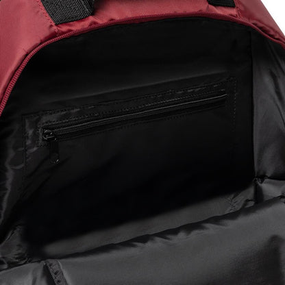 Here's a revised version of the sentence using the provided product data:

An interior view of the Dunlop CX Club Tennis Backpack in Black and Red reveals a sleek black interior featuring a zippered pocket on the back panel. It effortlessly accommodates your tennis or badminton essentials with both ease and style, making it an ideal choice for sports enthusiasts.