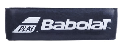 The Babolat Syntec Team X1 Replacement Tennis Grip in black, featuring the Babolat logo in white with "PLAY" and a stylized design, provides maximized feel and enhanced racket control.
