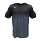 The Yonex YTM5 Men's Tennis T-Shirt in Shadow/Black features a dark to light gray gradient and is crafted from moisture-wicking polyester. A small white logo appears on the upper left chest, combining style and comfort for your game.