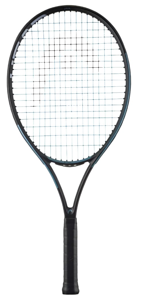 The HEAD Gravity Junior 25 2025 Tennis Racket by HEAD stands upright against a plain white background—ideal for young players seeking a quality junior racket.