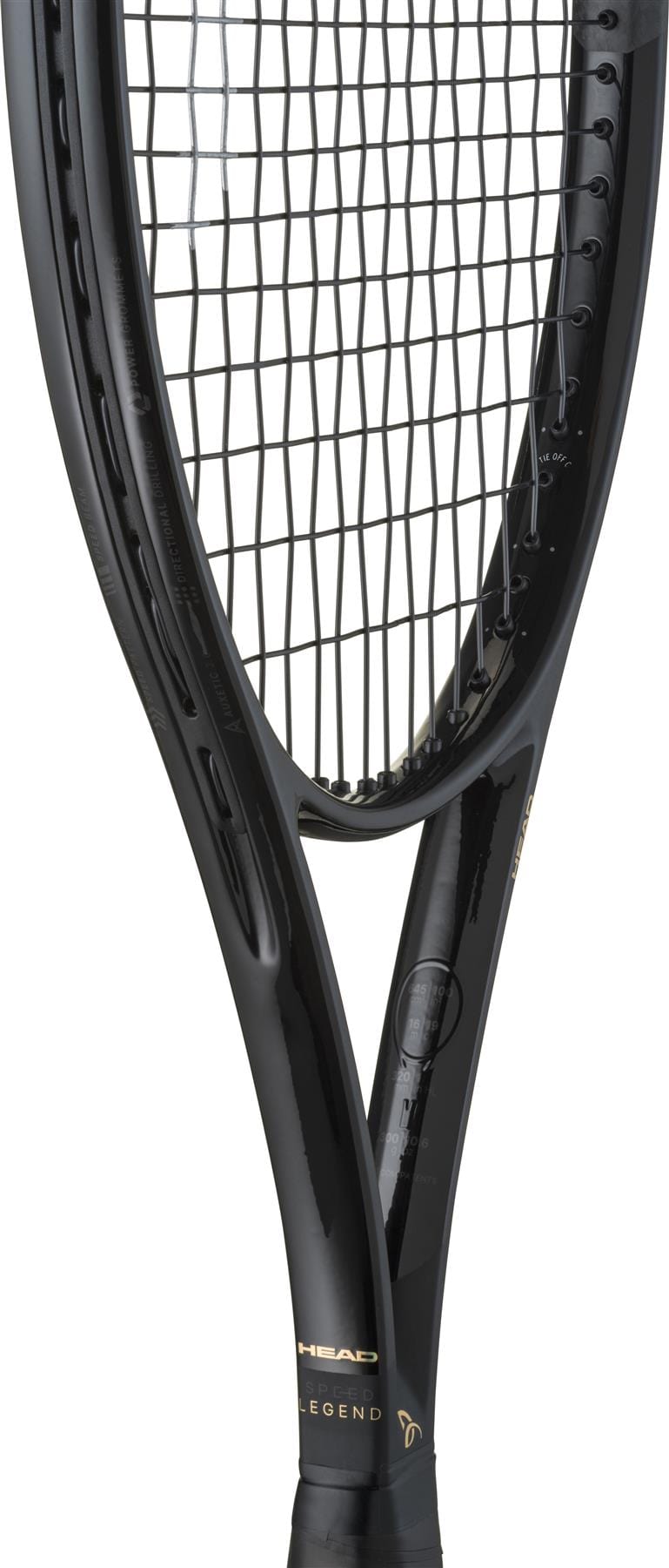 Close-up of two black HEAD Speed MP Legend 2025 tennis rackets, one slightly overlapping the other, showcasing their strings and frames. The "HEAD LEGEND" label is visible near the handle. Brand: HEAD.