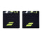 Two grey Babolat Logo Wristbands showcase a striking aero geometric design. The top edge features a vibrant mix of grey, white, and aero patterns for added flair. These high-absorption tennis accessories are displayed side by side on a crisp white background.