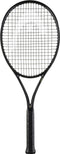 The HEAD Speed MP Legend 2025 Tennis Racket by HEAD, shown upright against a white background, features a black design with a strung grid and wrapped handle, similar to the model used by Novak Djokovic.