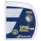 Packaging of Tennis HQ Choose Strings, showcasing a navy and white design. It emphasizes "Spin Control" and "Used by ATP" with Tennis HQ branding. The package includes a clear section revealing the coiled, black string inside.