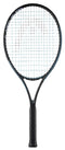 The HEAD IG Gravity Junior 26 2025 Tennis Racket by HEAD features a black grip, light blue trim, and white strings, shown against a plain white background—an ideal lightweight graphite racket for kids.