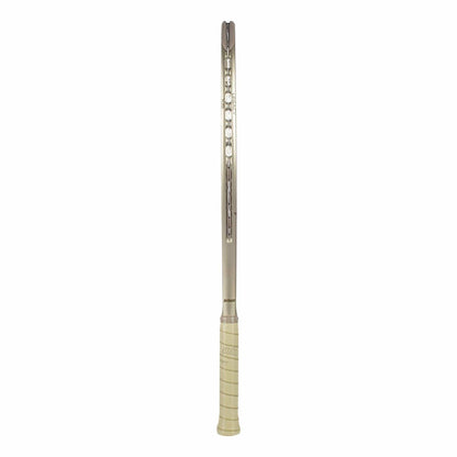 The Prince O3 Legacy 105 2025 Tennis Racket by Prince, shown upright against a white background, displays the same precision as advanced TeXtreme technology.