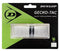 The packaging of the Dunlop Gecko-Tac Replacement Tennis Grip in white features its tacky surface technology. A transparent section displays the grip, while brand logos and product details emphasize its enhanced control features for an optimal playing experience.