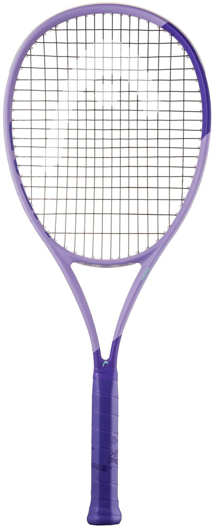 A HEAD Boom Jr 26 Alternate 2026 Junior Tennis Racket in purple with a black grip and white strings, featuring Hy-Bor technology, is displayed against a plain white background.