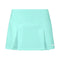 Elevate your comfort and performance with the HEAD Dynamic Women's Tennis Skort in turquoise. This skort features 4-way stretch fabric to enhance ease of movement, complemented by two front pleats and a small white logo on the lower right side. Its innovative moisture-wicking microfiber properties ensure you stay stylish and dry on the court.