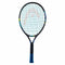 The HEAD Novak 21 Junior Tennis Racket by HEAD is shown in black with blue accents, a blue grip, and patterned stringing plus subtle yellow highlights on the frame—great for young Djokovic fans.