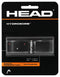 The HEAD HydroSorb Replacement Tennis Grip in Black/Red is presented in a blister pack featuring the brand's prominent logo. It offers excellent sweat absorption and tackiness, providing players with a secure grip during intense matches.
