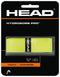 Packaging for the HEAD HydroSorb Pro Replacement Tennis Grip in yellow. The label details its thickness of 1.75 mm and weight of 18 g, highlighting its excellent sweat absorption. It features touch and tackiness, making it ideal for players seeking superior performance.