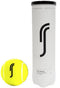 A yellow tennis ball, displaying a stylized "RS" logo, is positioned next to a cylindrical white tube labeled "Robin Soderling RS Tour Edition Tennis Balls - 4 Ball Tube." The container shares the same logo and has a black top, highlighting its role as the official tennis ball supplier for premier ATP events.