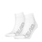 Introducing the HEAD Stripe Quarter Tennis Socks (2 Pack) in white, embellished with the brand's iconic gray "HEAD" lettering. These socks feature cushioned soles for added comfort and ribbed cuffs, making them perfect for both athletic activities and casual wear. Designed with mesh foot arch support, they ensure excellent performance whenever you need it.