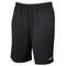 The Yonex YS2000EX Men's Shorts in black are made from sweat-absorbing polyester and feature an elastic waistband along with convenient side pockets, highlighted by a discreet logo on the lower left leg.